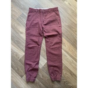 Levi's Chino Style Jogger Pants Slim Fit Elastic Cuff Men's Size 30X32 Burgundy